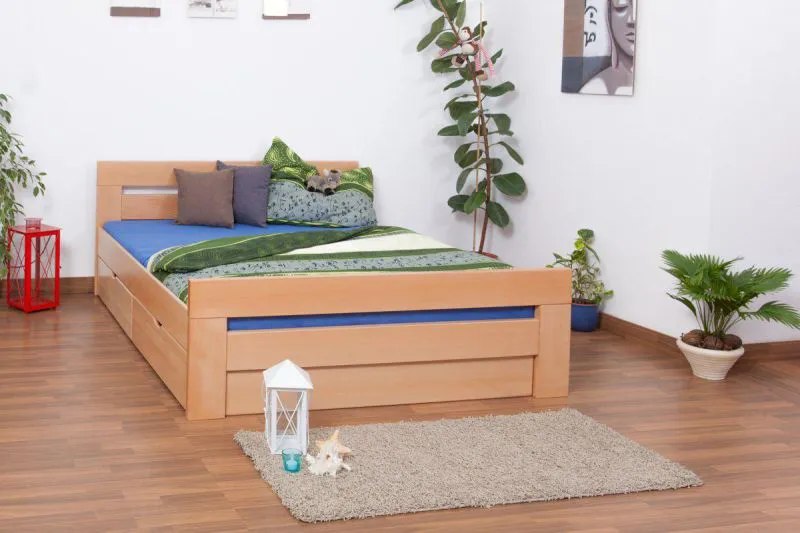 Holzbett Bettgestell Buche 160 x 200 cm Natur Abbildung