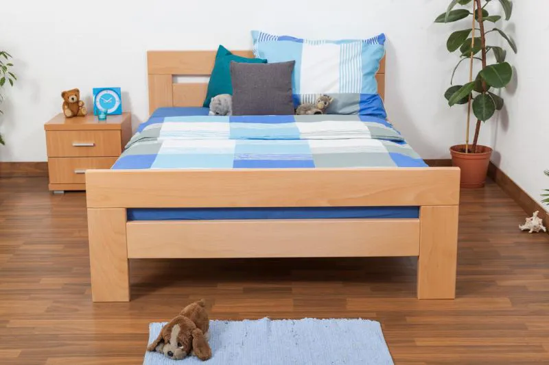 Holzbett Bettgestell Buche 140 x 200 cm Natur Abbildung