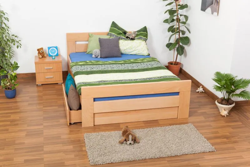 Massivholzbett Buche 140 x 200 cm Natur Abbildung