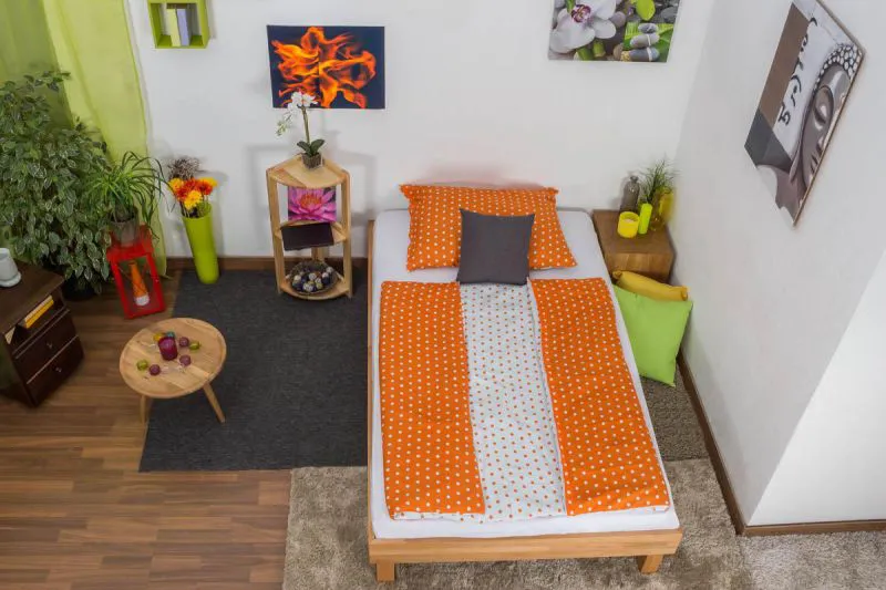 Bett Kernbuche massiv 120 x 200 cm geölt Abbildung