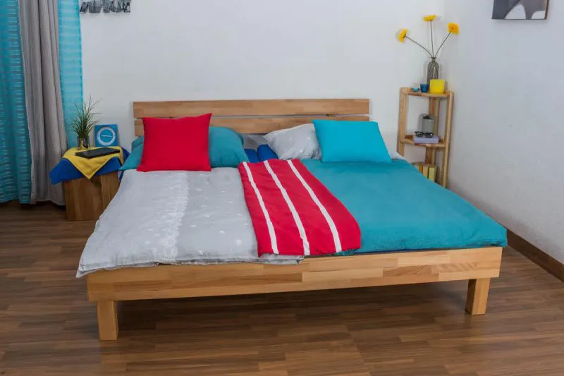 Massivholz Bettgestell Kernbuche 180 x 200 cm geölt Abbildung