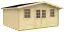 Holz-Gartenhaus 4,5 x 5,34 Meter (inkl. Dach) | 2 Fenster | 28 mm Blockbohlen |natur unbehandelt | Satteldach | inkl. Fußboden | aus nordischer Fichte Abbildung