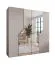 Drehtürenschrank / Kleiderschrank | Farbe: Kaschmir | Soft-Close-Funktion | 2 Spiegeltüren | ABS-Kanten | Griffe: Gold | Maße: 200 x 52 x 202 cm | 2 Kleiderstangen