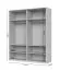 Viertüriger Kleiderschrank mit zwei Spiegeltüren Neiafu 09, Farbe: Kaschmir, Maße: 224 x 182 x 56 cm, Soft-Close-Funktion, zwei Kleiderstangen