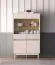 Vitrine Humboldt 03 | Maße: 92 x 40 x 156 cm | Farbe: Eiche Cremona / Kaschmir | Beine: Metall | 4 Türen | Soft-Close | ABS-Kanten