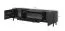 TV-Board / TV-Schrank Cienequillas 08, geriffelte Front, Farbe: Weiß, Beine: Schwarz, Push-to-open Funktion, vier Fächer, Maße: 54 x 200 x 40 cm