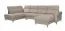 Wohnlandschaft mit Schlaffunktion Turnhout 01, Farbe: Beige - Abmessungen: 102 x 340 x 207 cm (H x B x T) - Ottomane: Links