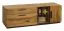 TV-Unterschrank Serrator 07, Farbe: Eiche natur geölt / Dunkelbraun - 47 x 149 x 48 cm (H x B x T)