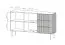 Kommode mit zwei Türen Goulette 04 | Farbe: Kaschmir | geriffelte Front | drei Schubladen | ABS | Sideboard | Maße: 81 x 147 x 39,5 cm | Push-to-open Funktion