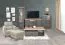 Vitrine Cuenca 02, Farbe: Eiche / Grau - Abmessungen: 132 x 95 x 39 cm (H x B x T)