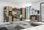 Jugendzimmer Schrank Sprimont 04, Farbe: Grau / Eiche - Abmessungen: 195 x 60 x 40 cm (H x B x T)