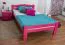Einzelbett/ Gästebett "Easy Premium Line" K4, 120 x 200 cm Buche Vollholz massiv rosa lackiert