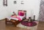 Kinderbett / Jugendbett "Easy Premium Line" K8, Buche Vollholz massiv kirschrot lackiert - Liegefläche: 90 x 190 cm