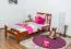 Kinderbett / Jugendbett "Easy Premium Line" K8, Buche Vollholz massiv kirschrot lackiert - Liegefläche: 90 x 190 cm