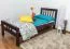 Kinderbett / Jugendbett "Easy Premium Line" K8, Buche Vollholz massiv schokobraun lackiert - Liegefläche: 90 x 200 cm