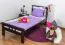Einzelbett "Easy Premium Line" K8, Buche Vollholz massiv schokobraun lackiert - Liegefläche: 90 x 190 cm