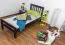 Kinderbett / Jugendbett "Easy Premium Line" K8, Buche Vollholz massiv schokobraun lackiert - Liegefläche: 90 x 200 cm