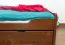Einzelbett / Funktionsbett "Easy Premium Line" K4, inkl. 2 Schubladen und 1 Abdeckblende, 140 x 200 cm Buche Vollholz massiv dunkelbraun lackiert