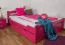 Jugendbett "Easy Premium Line" K4, inkl. 2 Schubladen und 1 Abdeckblende, 140 x 200 cm Buche Vollholz massiv rosa lackiert
