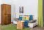 Kleiderschrank Kiefer Vollholz massiv Eichefarben 009 - Abmessung 190 x 80 x 60 cm (H x B x T)
