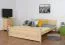 Jugendbett Kiefer massiv Vollholz natur 81, inkl. Lattenrost - 160 x 200 cm (B x L)