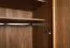 Moderner Kleiderschrank mit Soft Close System Fazenda 01, Oberfläche geölt / gewachst, Dunkelbraun, Eiche teilmassiv, Maße: 222 x 104 x 61 cm