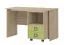 Schreibtisch 29, Farbe: Buche / Olive - 76 x 125 x 60 cm (H x B x T)