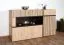 Kommode / Sideboard mit zwei Schubladen Jordalsgrenda 05, Farbe: Eiche / Schwarz, zwei Türen, 5 Fächer, Maße: 90 x 150 x 40 cm, für Wohnzimmer