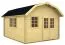Holz-Gartenhaus 5,05 x 3,9 Meter (inkl. Dach) | 2 Fenster | 40 mm Blockbohlen |natur unbehandelt | Satteldach | inkl. Fußboden | aus nordischer Fichte Abbildung