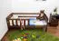 Bettrahmen für Kinder / Kinderbett inkl. Absturzsicherung 70 x 160 cm | Massivholz: Kiefer | Nuss Lackiert | inkl. Rollrost Abbildung