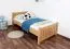 Bettrahmen für Kinder / Kinderbett 90 x 200 cm | Massivholz: Buche | Natur Lackiert Abbildung