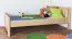 Kinderbett / Jugendbett Buche massiv Vollholz natur 107, inkl. Lattenrost - 80 x 200 cm (B x L)