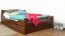 Einzelbett / Funktionsbett "Easy Premium Line" K4, inkl. 2 Schubladen und 1 Abdeckblende, 140 x 200 cm Buche Vollholz massiv dunkelbraun lackiert