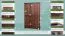 Kleiderschrank Kiefer Vollholz massiv Nussfarben 016 - Abmessung 190 x 120 x 60 cm (H x B x T)