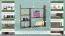 Hängeregal / Wandregal Kiefer massiv Vollholz Nussfarben 017 - Abmessung 90 x 100 x 20 cm (H x B x T)