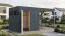 Gartenhaus Lounge Frankfurt 01 mit Dachanbau | Schleppdach | Grundfläche 10,5 m² | Grau / Anthrazit | Elementgartenhaus | HPL-Fassadenplatten