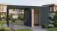 Gartenhaus Lounge Frankfurt 01 mit Dachanbau | Elementgartenhaus | HPL-Fassadenplatten | Weiß / Anthrazit | Schleppdach | Grundfläche 10,5 m²