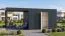 Gartenhaus Lounge Frankfurt 02 mit Dachanbau | Grundfläche 13,12 m² | Grau / Anthrazit | Schleppdach | Elementgartenhaus | HPL-Fassadenplatten