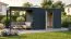 Gartenhaus Lounge Frankfurt 02 mit Dachanbau | Schleppdach | HPL-Fassadenplatten | Grundfläche 13,12 m² |  Weiß / Anthrazit | Elementgartenhaus
