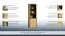 Vitrine Jussara 03, Farbe: Natur, Eiche teilmassiv – 201 x 69 x 42 cm (H x B x T)