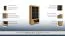 Vitrine "Belica" 26, Farbe: Eiche natur / Schwarz, teilmassiv - Abmessungen: 192 x 102 x 43 cm (H x B x T)