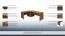 Schreibtisch Rosario 42, Farbe: Nuss - 76 x 207 x 68 cm (H x B x T)