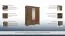 Kleiderschrank | 3 Drehtüren | 2 Schubladen | 3 Fächer | mit 2 Kleiderstangen | 158 cm breit | Farbe: Dunkelbraun Abbildung