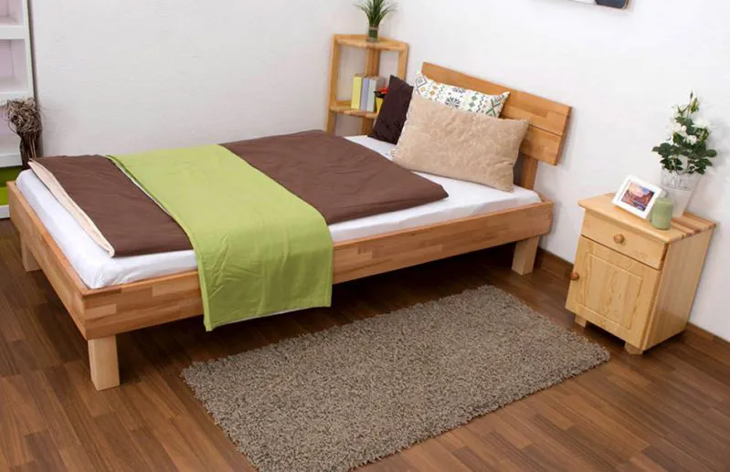 Kernbuche Massivholzbett 100 x 200 cm geölt Abbildung