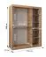 Schiebetürenschrank / Kleiderschrank Jan 03A, Farbe: Schwarz / Eiche Sonoma - Abmessungen: 200 x 150 x 62 cm ( H x B x T)