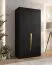 Kleiderschrank | 1 Fach | Farbe: Schwarz | 1 Kleiderstange | Soft-Close-Funktion | 1 Meter breit | Griffe: Gold | ABS-Kanten | Maße: 100 x 52 x 202 cm