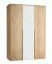 Kleiderschrank | 1 Spiegeltür | Farbe: Eiche | integrierte LED-Beleuchtung | Soft-Close Funktion | 153 x 60 x 223 cm | 3 Schubladen | 1 Kleiderstange