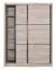 Schiebetürenschrank / Kleiderschrank Panevo 01, Farbe: Eiche Grau, sechs Fächer, eine Kleiderstange, Maße: 215,5 x 60 x 166 cm, für Schlafzimmer