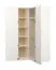 Eckkleiderschrank mit sechs Fächern Aenna 04, Farbe: Weiß / Eiche, Maße: 202,5 x 108,5 x 111 cm, mit zwei Kleiderstangen, Griffe: Eiche, inkl. LED-Beleuchtung