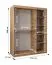 Kleiderschrank mit einer Spiegeltür Musala 10, Farbe: Weiß, 1,5 Meter breit, Aluminiumschienen, fünf Fächer, Schiebetürenschrank, zwei Kleiderstangen